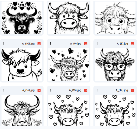 Highland Bull – Vector Illustrations & Designs for Kids – 20 Illustrations & Designs