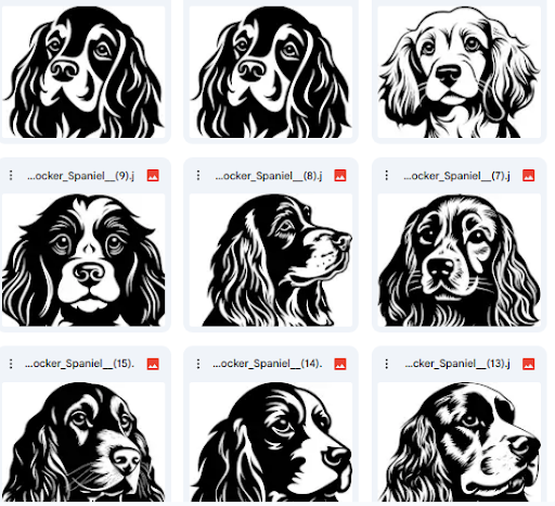 Vector Illustrations of Cocker Spaniel Faces – Beauty & Elegance in Every Design – 139 Designs