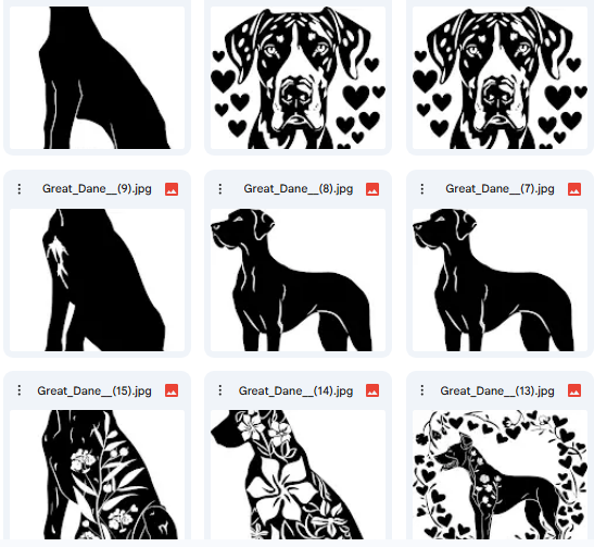 Great Dane Dog Vector Illustrations – Fun Kids Designs – 263 Illustrations