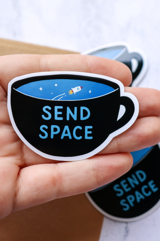 Send space sticker design