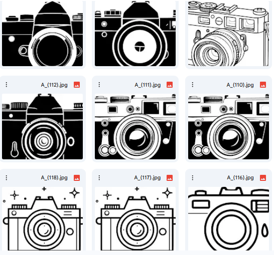 Elegant Photographic Cameras: Vintage Vector Artwork with a Modern Touch – 15 Designs