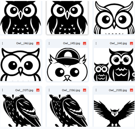 Owl Vector Illustrations – Geometric Feather Design & Silhouette Details – 15 Designs