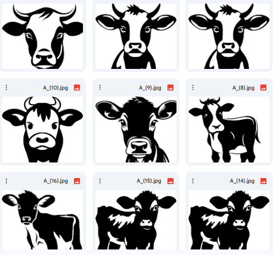 Calf Illustrations – White Spot Art & Farm Aesthetics – 62 Designs