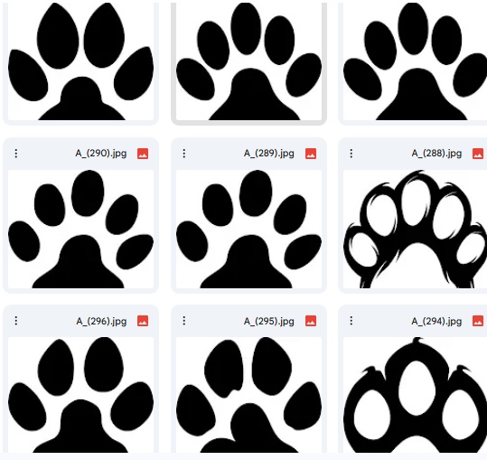 Five-Toe Paw Prints – Silhouette Vector Illustrations for Kids – 25 Designs