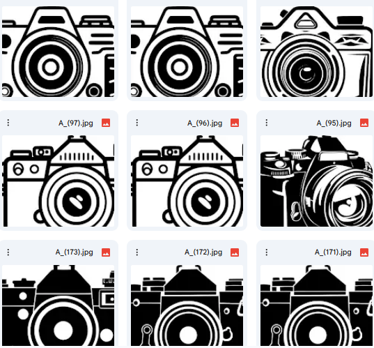 Variety of Cameras: Vector Illustrations with Diverse Patterns – 15 Designs