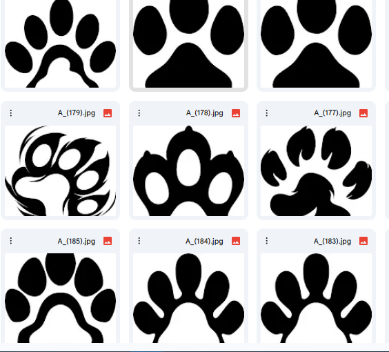 Large Animal Paw Prints – Five-Toe Vector Designs for Kids – 20 Illustrations