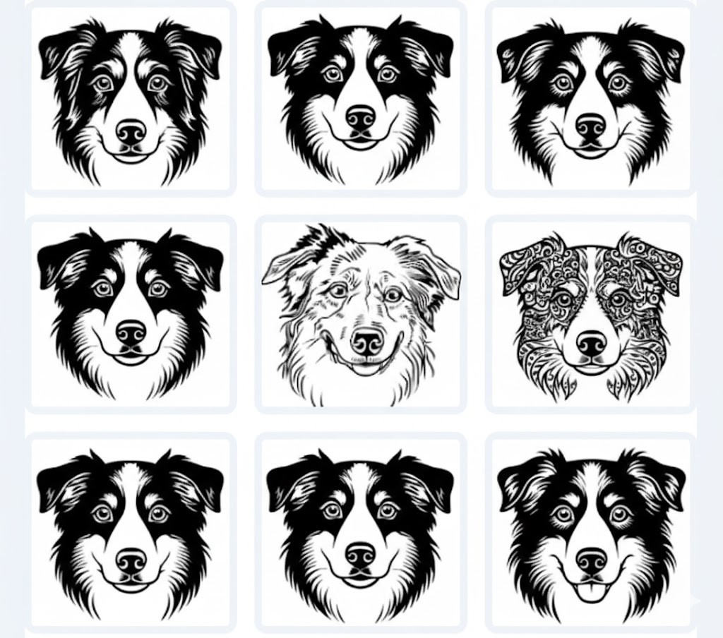 262 Australian Shepherd Line Art Illustrations – Vibrant Vector Designs for Dog Lovers