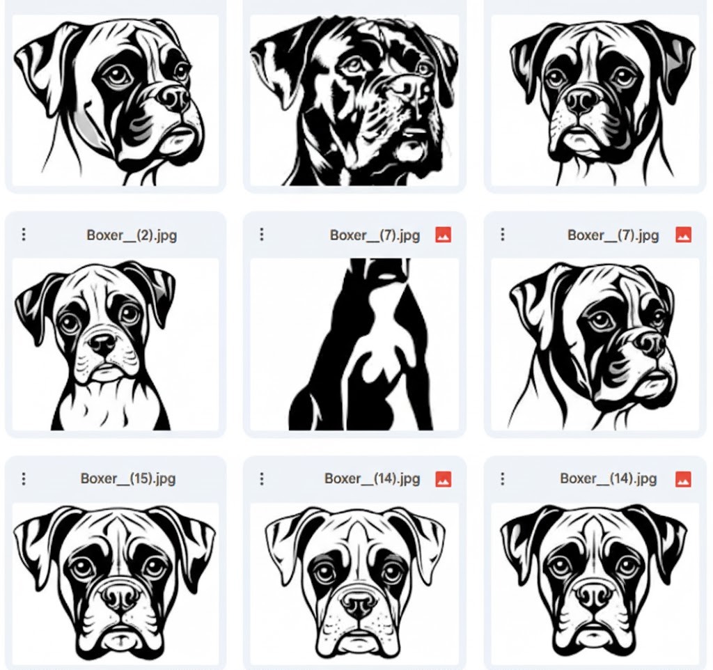 Boxer Dogs: Elegant Vector Illustrations for Coloring – 50 Designs