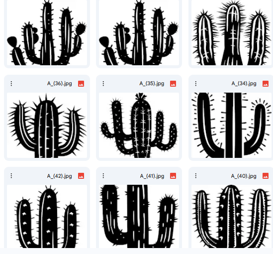 Cute & Clean Vector Cactus Drawings – 20 Illustrations