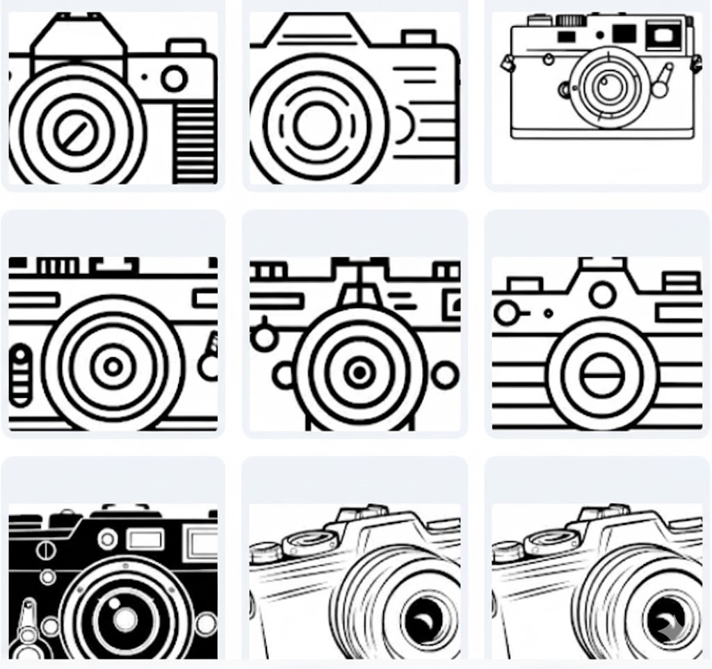 Cameras with Linear Designs: Line Art Vector Illustrations – 15 Designs