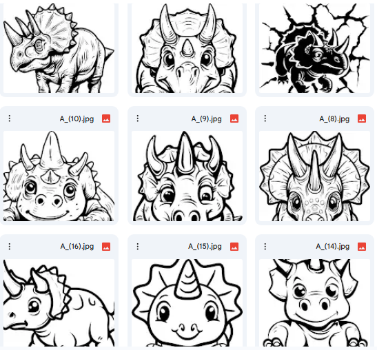 Cute Triceratops Illustrations – Legendary Herbivore Dino Art – 47 Designs
