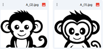 Friendly Cartoon Monkey Faces – Vector Line Art – 2 Illustrations