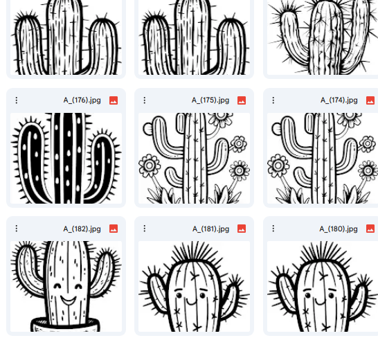 Playful Cactus Vector Designs – 20 Illustrations for Kids