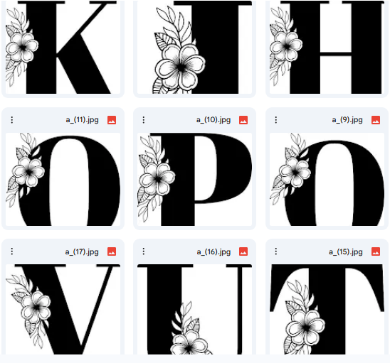 Decorated Uppercase Letters – Floral Monogram – 26 Vector Designs