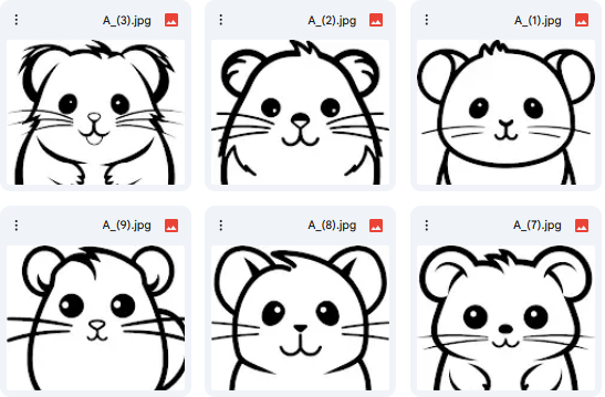 Hamster Vector Illustrations – Cartoon Features with Chubby Cheeks – 10 Illustrations