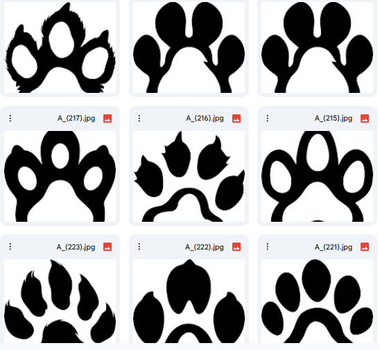 Exclusive Paw Prints – Five-Toe Shadow Vector Designs – 20 Illustrations