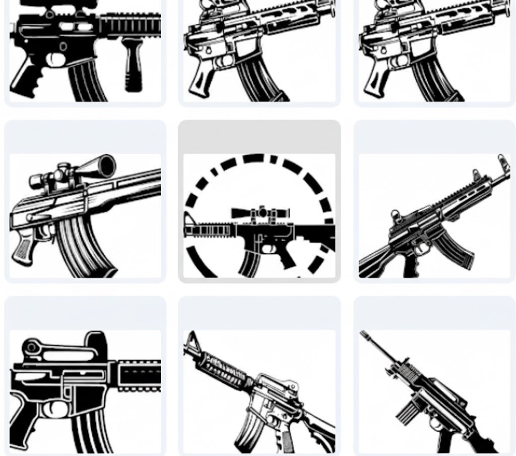 15 Tactical Firearm Coloring Book Illustrations – Professional & Ready-to-Use Vector Designs