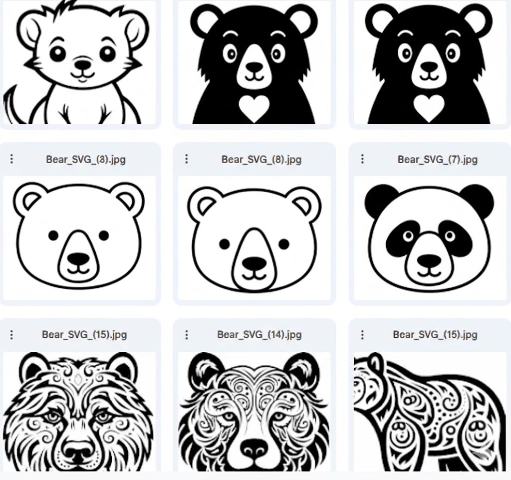 Bear Worlds: Vector Bear Coloring Designs – 50 Designs