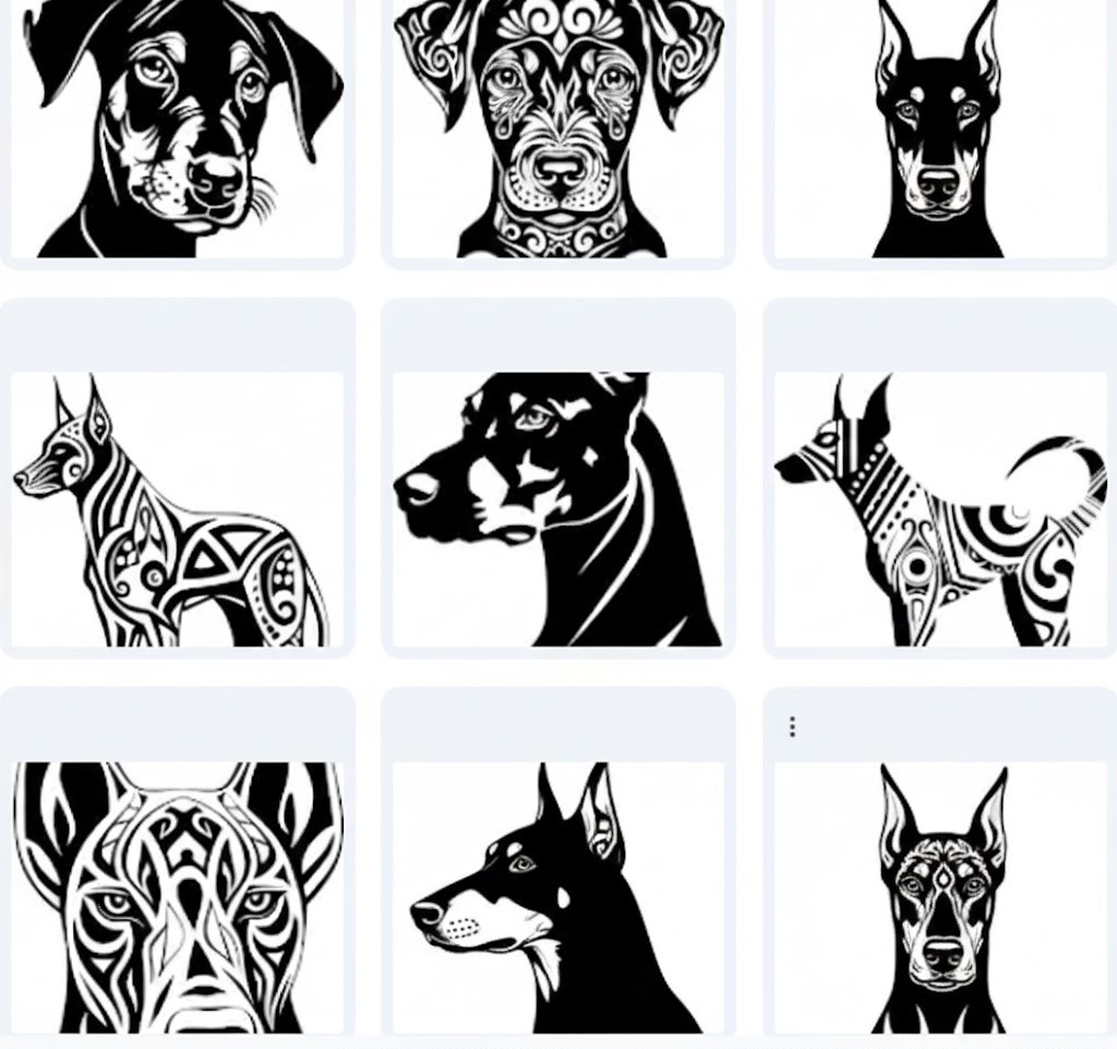 Doberman Dog Illustrations – Power & Intelligence in Artistic Patterns – 238 Designs
