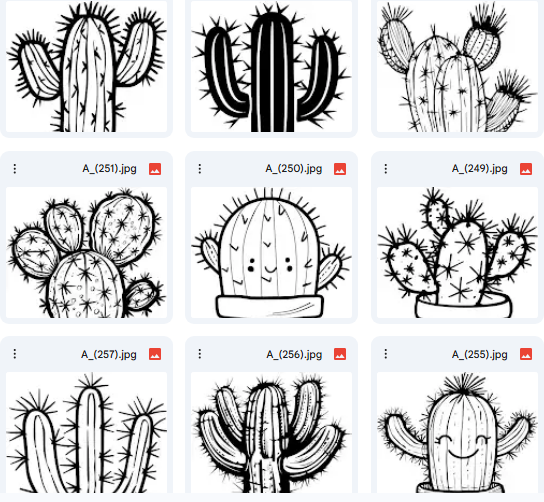 Playful Cactus Vector Designs – 25 Illustrations for Kids