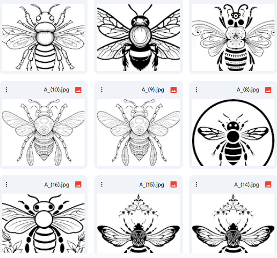 Bee Vector Illustrations – Detailed Line Art – 283 Illustrations