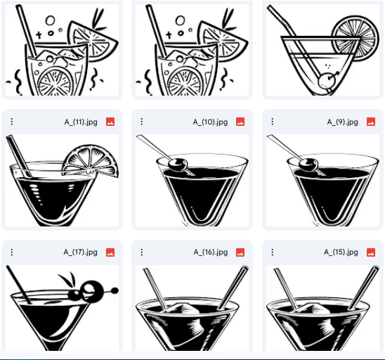 Cocktail drink illustrations – refreshing and modern lines – 147 designs