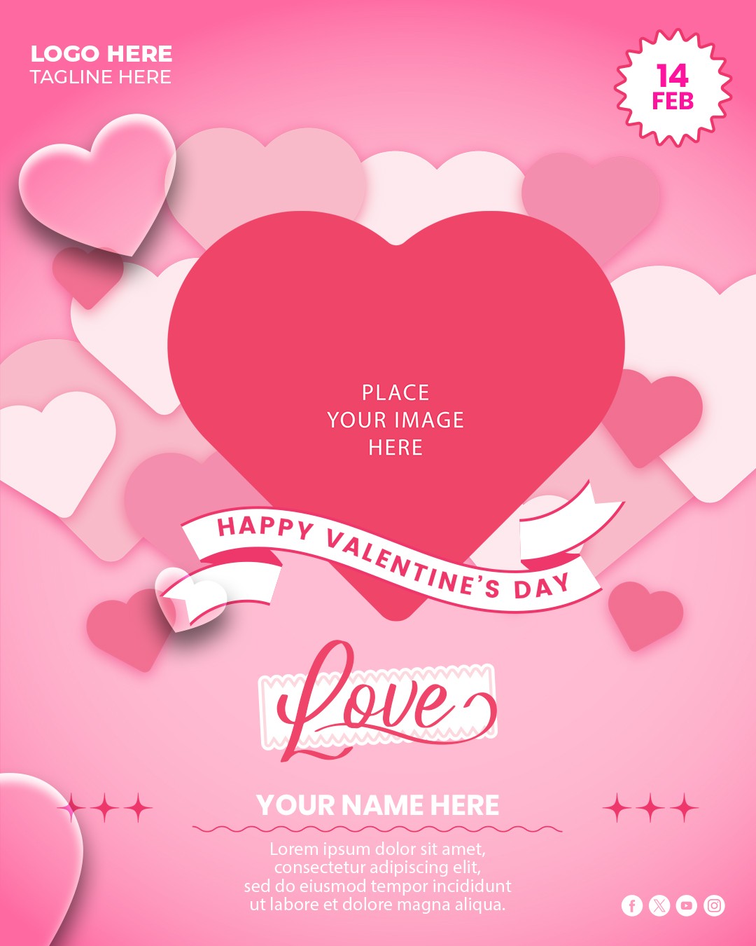 Valentine’s Day Template – Romantic 3D Design