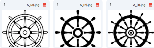 Ship Wheel Vector Illustrations – Circular Line Art Classic Style – 6 Designs