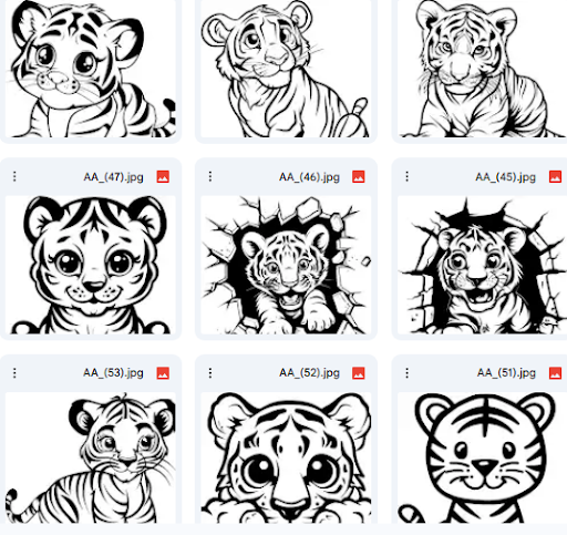 Cartoon Tiger Cubs Vector Illustrations – Wild Energy & Artistic Touch – 17 Designs