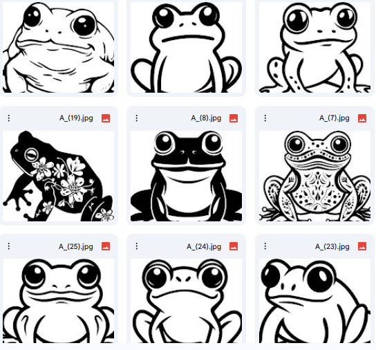 Decorated Frogs for Kids – Playful Vector Icons – 15 Illustrations