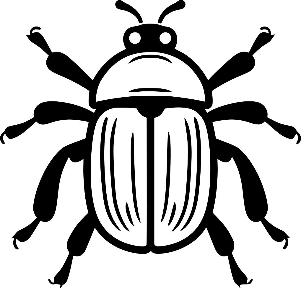 Beetle Vector Illustration – Dual Line Art & Silhouette Design