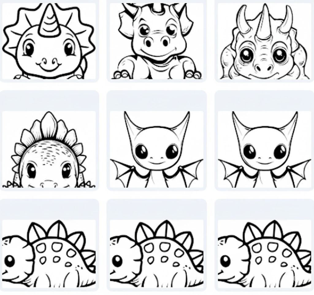 Playful Dinosaur Expressions for Coloring – 23 Designs