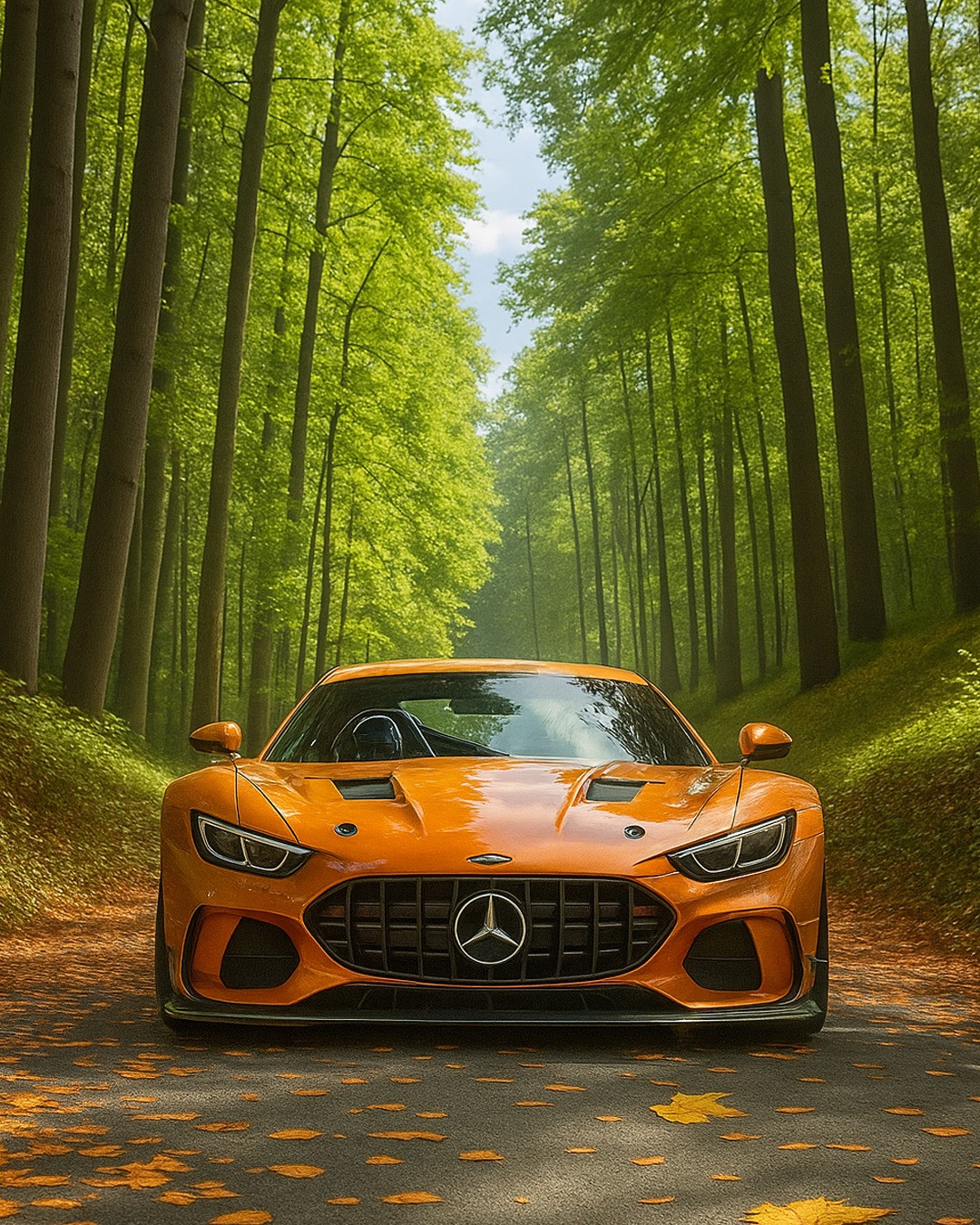 Orange Car Vibes – Striking Phone Wallpaper