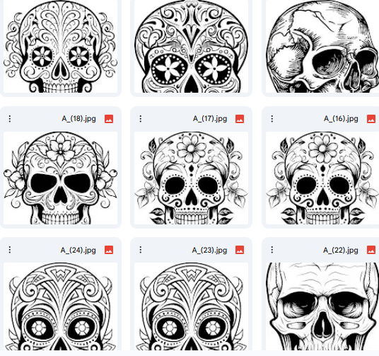 Sugar Skull Vector Illustrations – Fun Artistic Kids Designs – 22 Illustrations