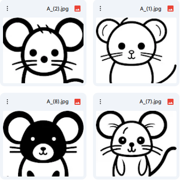 Cartoon Mouse Vector Illustrations – Simple Line Art – 8 Designs