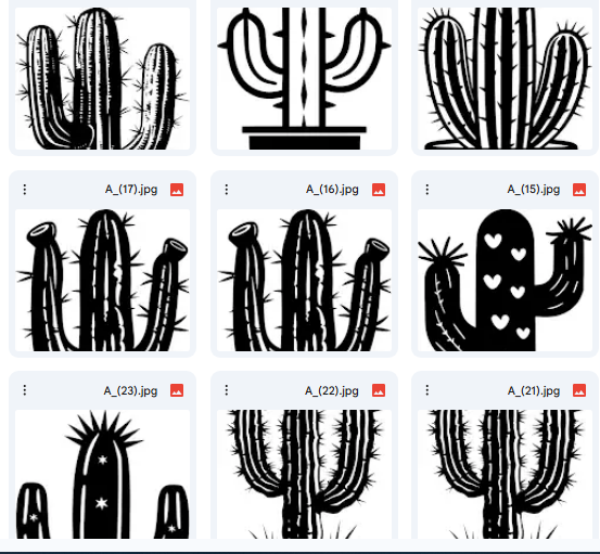 Graphic Cactus Illustrations – Vector for Kids – 20 Designs