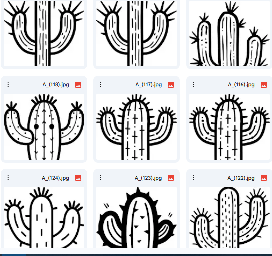 Cactus Plant Vector Drawings – 20 Designs for Kids