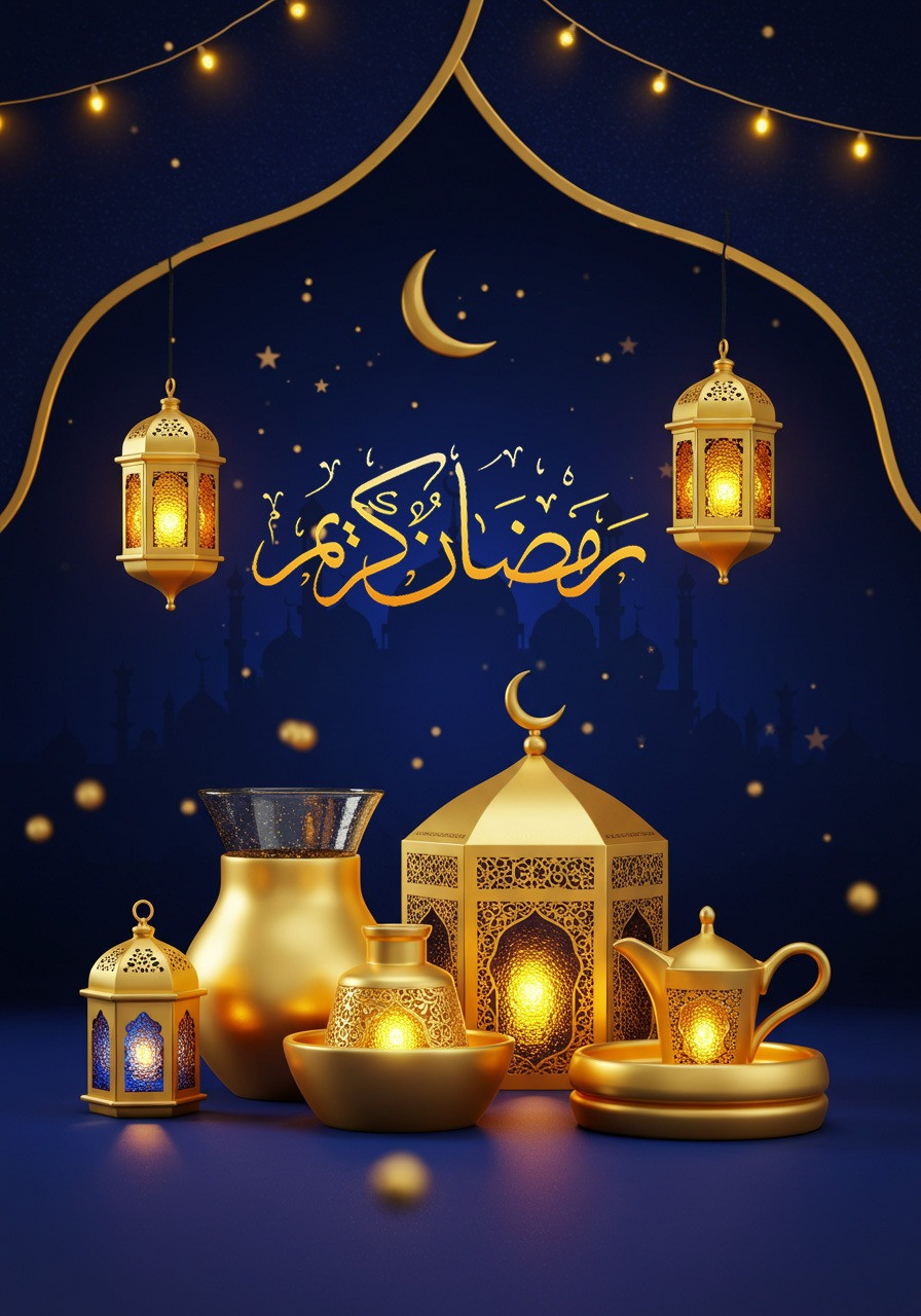 Design for printing Ramadan cream gives a spiritual character