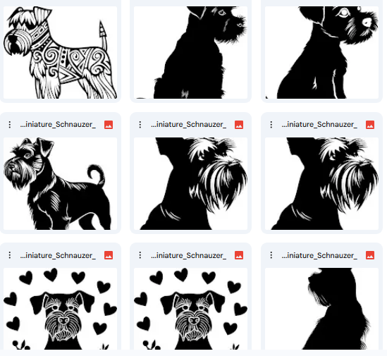 Miniature Schnauzer Vector Illustrations – Decorative Line Art – 187 Designs