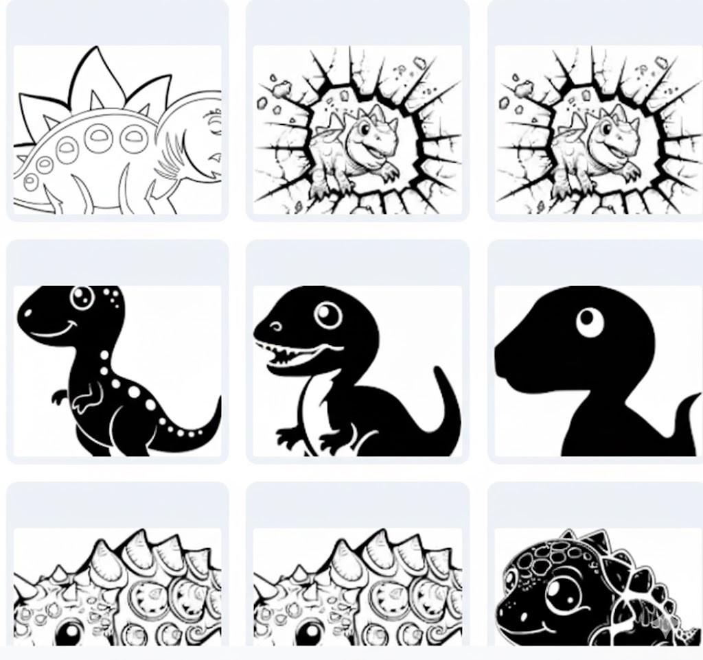 Dynamic Dinosaurs for Coloring & Design – 30 Designs