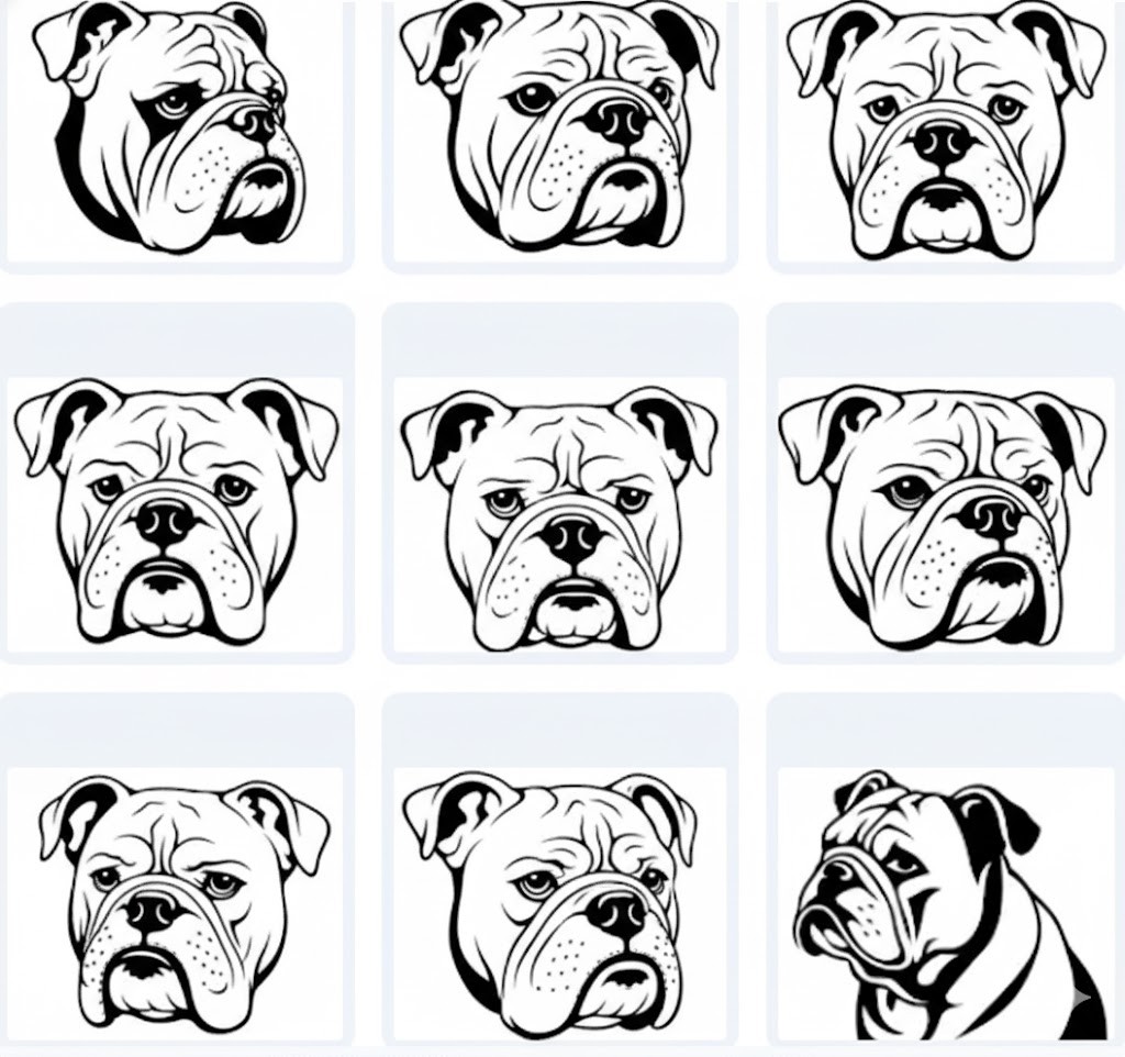 Bulldog Illustrations: Vector Coloring & Design – 50 Designs