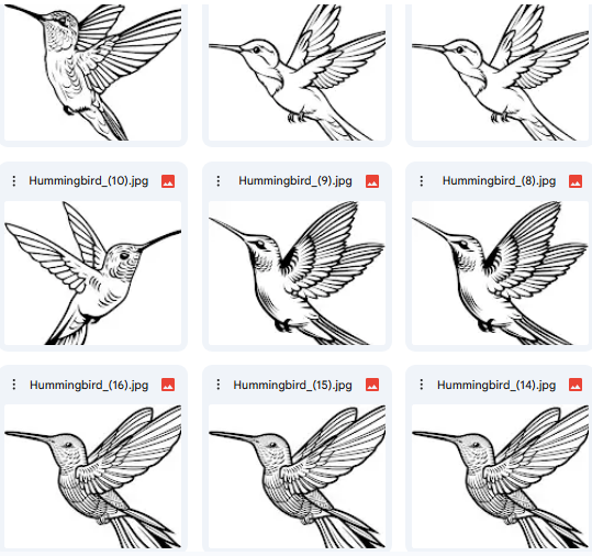 Hummingbird Vector Illustrations – Detailed Line Art – 249 Illustrations