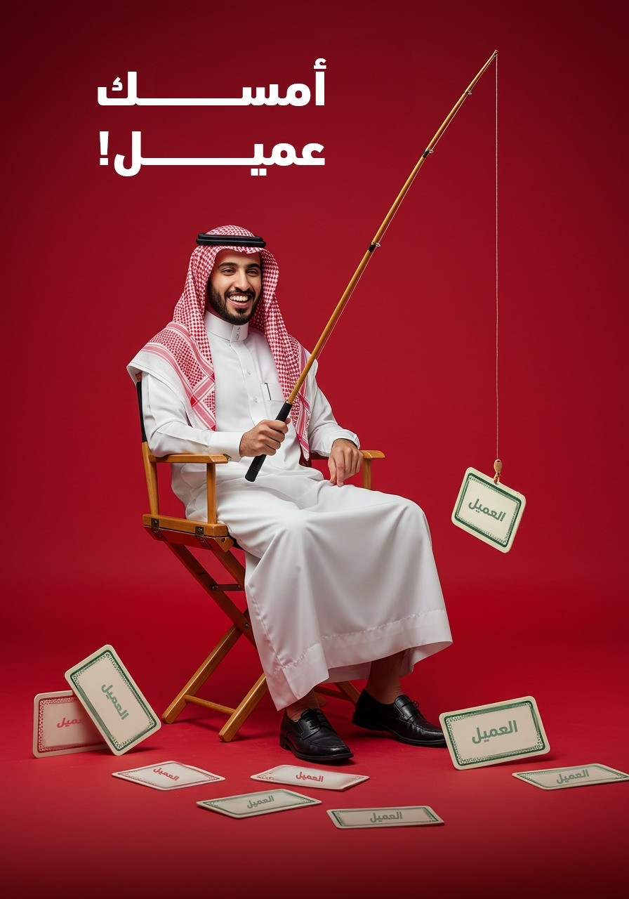 An innovative design with a comedic touch for those with bold marketing ideas — catch the client