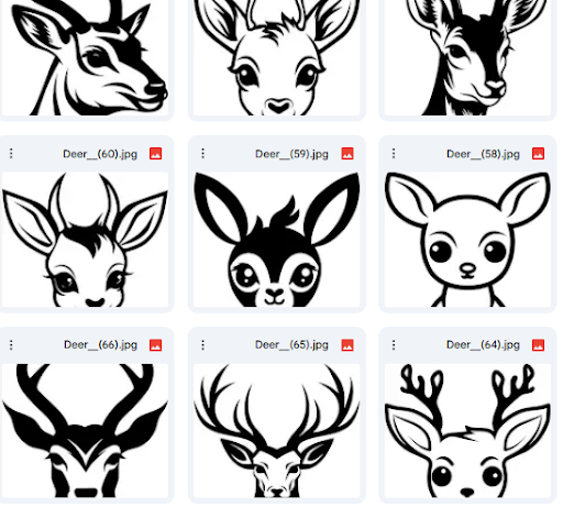Deer Faces Vector Illustrations – Majestic Antlers & Innocent Eyes – 237 Designs