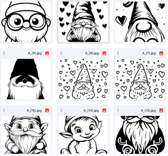 Gnome Vector Illustrations – Line Art – 165 Designs