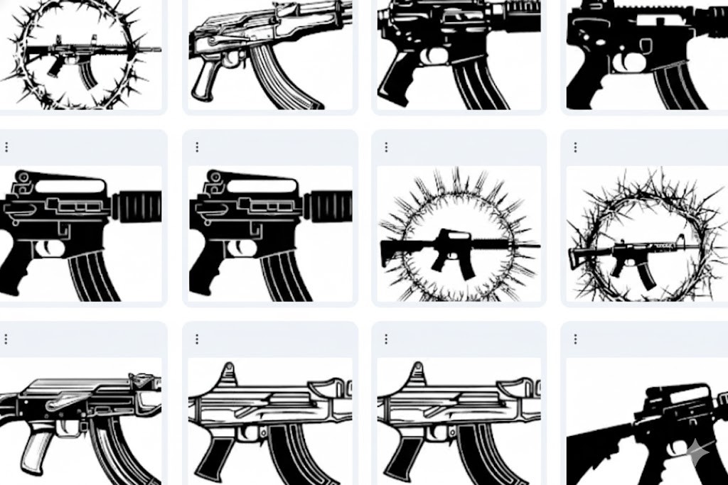16 Artistic Firearm Coloring Book Illustrations – Sharp Details & High-Quality Vector Designs