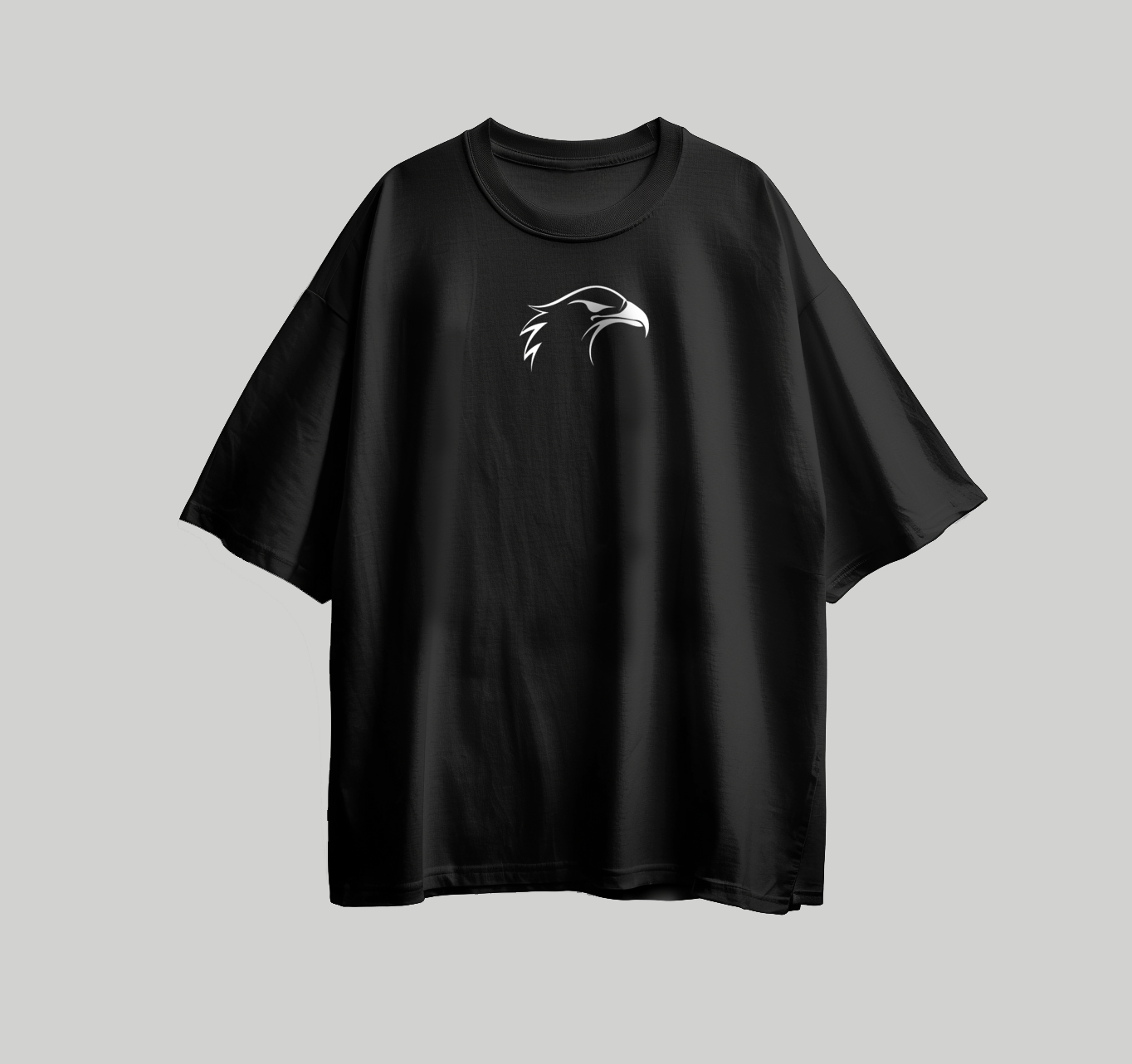 Design for printing on a T-shirt in the form of a logo with an eagle’s face in white