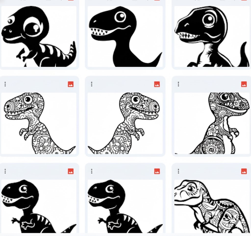 Artistic Dinosaurs for Coloring – 23 Designs