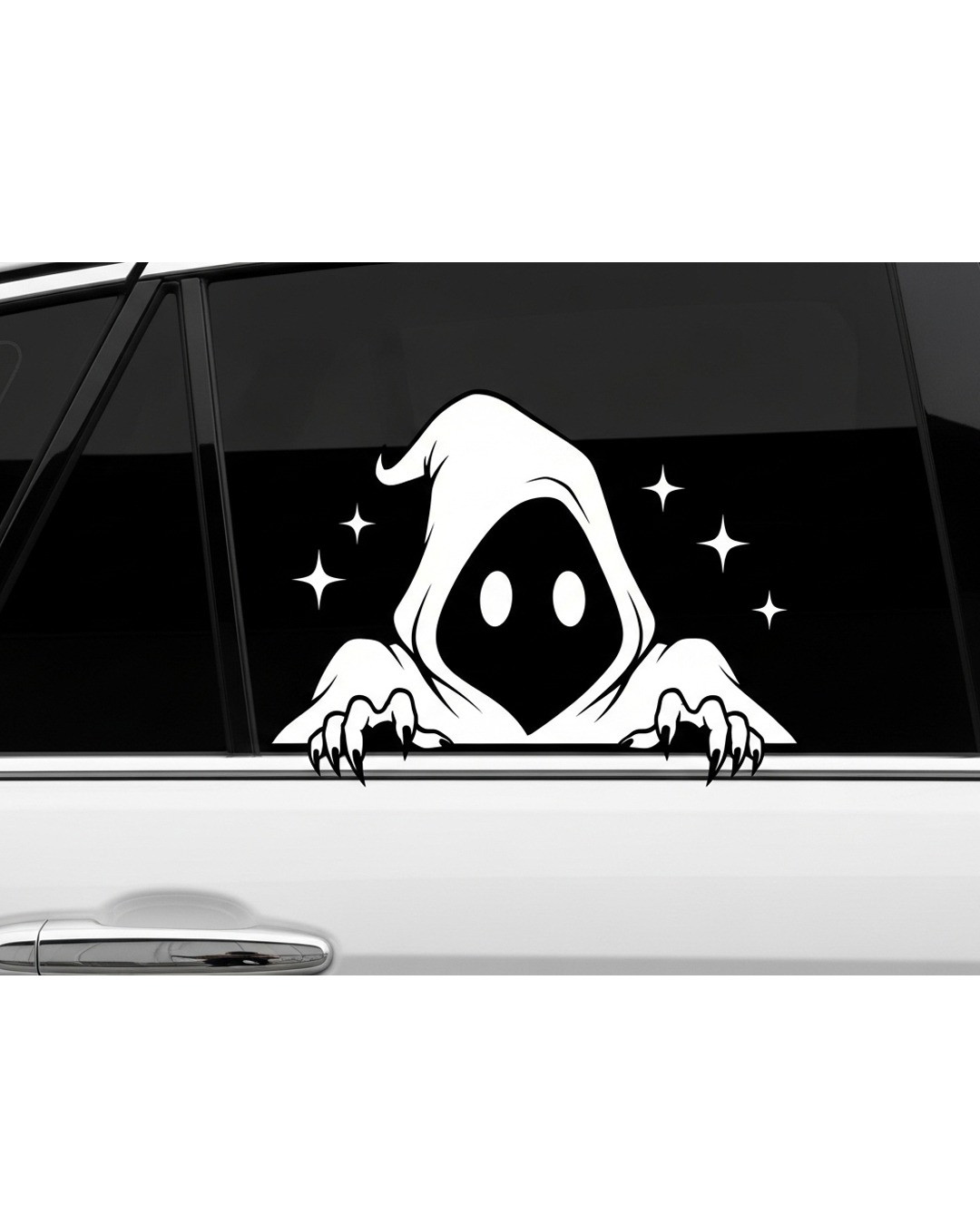 Mysterious and Bold Car Window Sticker Design