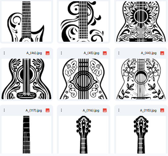 Electric & Acoustic Guitar Vector Illustrations – Fun Kids Designs – 15 Illustrations